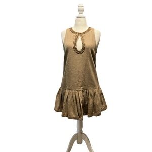 Anthropologie Beaded Keyhole Mini Dress L NWT